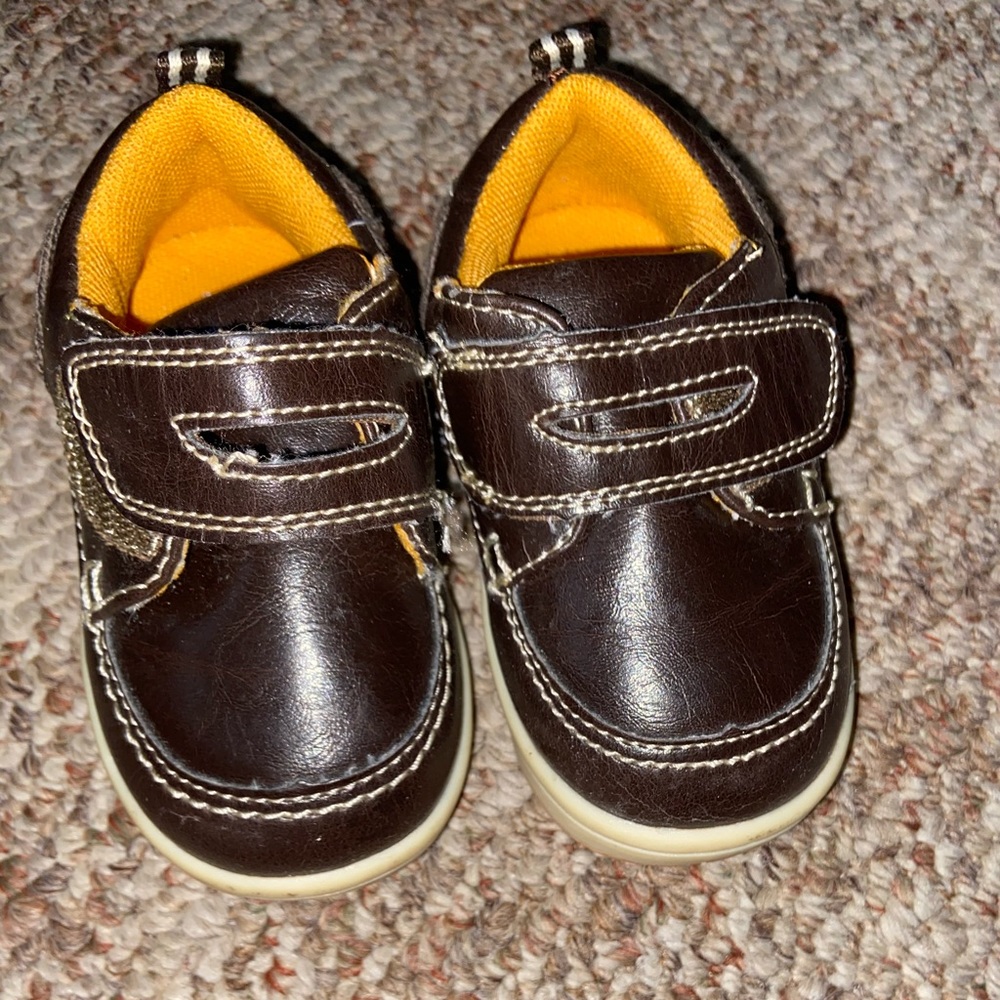 BULLFROG brown leather toddler boy shoes
